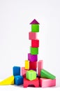 Colorful wooden toy block Royalty Free Stock Photo