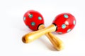 Colorful wooden toy maracas Royalty Free Stock Photo