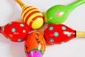 Colorful wooden toy maracas Royalty Free Stock Photo