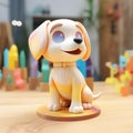 Colorful Wooden Toy Puppy With Detailed Character Design