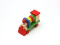 Colorful wooden toy train Royalty Free Stock Photo