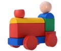 Colorful wooden toy train Royalty Free Stock Photo