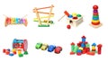 Colorful wooden toys Royalty Free Stock Photo