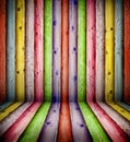 Colorful wooden wall