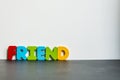 Colorful wooden word Friend with white background1