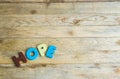 Colorful wooden word Hope on wooden floor1