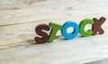 Colorful wooden word Stock on wooden floor7