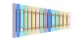 Colorful Wooden Xylophone with Mallets. 3d Rendering Royalty Free Stock Photo