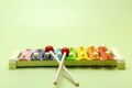 Colorful wooden xylophone toy Royalty Free Stock Photo