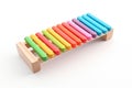 Colorful wooden xylophone on white background Royalty Free Stock Photo