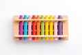 Colorful wooden xylophone on white background Royalty Free Stock Photo