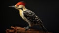 Colorful Woodpecker On Wood: Eye-catching Composition In Precisionist Style