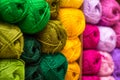 Colorful wool yarn balls Royalty Free Stock Photo