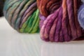 Colorful wool yarn balls Royalty Free Stock Photo