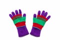 Colorful woolen glove of children. Royalty Free Stock Photo