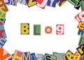 colorful word blog cut out magazine letters
