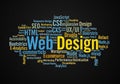 A colorful word cloud related to web design, featuring prominent Royalty Free Stock Photo