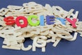 Word society. View from side. Royalty Free Stock Photo