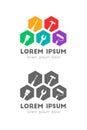 Colorful work tools as logo concept