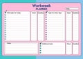 Colorful Workweek Planner Template with Task Lists and Deadlines Royalty Free Stock Photo