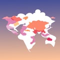 Colorful world map on gradient background. Vector illustration for your design Generative AI Royalty Free Stock Photo