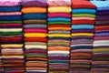 Colorful woven cloth fabric for sale in Asian market Royalty Free Stock Photo