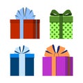 Colorful wrapped gift boxes icons Royalty Free Stock Photo