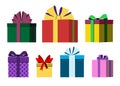 Colorful wrapped gift boxes Royalty Free Stock Photo