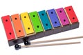 Colorful xylophone isolated on white background. Royalty Free Stock Photo