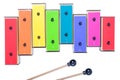 Colorful xylophone isolated on white background. Royalty Free Stock Photo