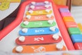 Colorful xylophone kids toy with numbers Royalty Free Stock Photo