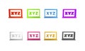 Colorful XYZ Coordinate system on chalkboard icon isolated on white background. XYZ axis for graph statistics display