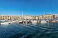 Colorful yacht harbour in old city of Marseilles, France