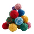 Colorful Yarn Balls Arranged in a Triangular Formation Royalty Free Stock Photo