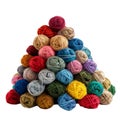 Colorful Yarn Balls Arranged in a Triangular Pattern Royalty Free Stock Photo