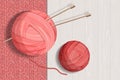 Colorful yarn balls for knitting vector illustration Royalty Free Stock Photo