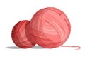 Colorful yarn balls for knitting vector illustration Royalty Free Stock Photo