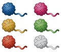 Colorful yarn balls, vector Royalty Free Stock Photo