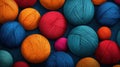 Colorful yarn balls on a textured background Royalty Free Stock Photo