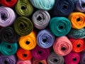 colorful yarn in different colors