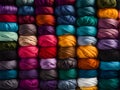 colorful yarn in different colors