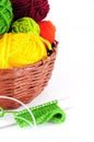 Colorful Yarn And Needles For Knitting