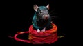 Colorful Yarn Painting: A Photographic Portrait Of A Happy Rat