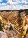 Colorful Yellowstone Canyon with river flowing