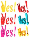 Colorful yes signs Royalty Free Stock Photo