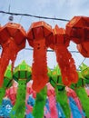 Colorful Yi Peng lanterns in northern Thailand.