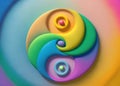 Colorful yin-yang symbol of Spring Equinox, Generative AI illustration