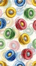 Colorful Yo-Yos Seamless Pattern Playful Toy Design Royalty Free Stock Photo