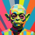 Colorful Yoda Painting Inspired By Okuda San Miguel: Conceptual Digital Art