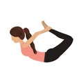 Colorful yoga woman bow pose Royalty Free Stock Photo